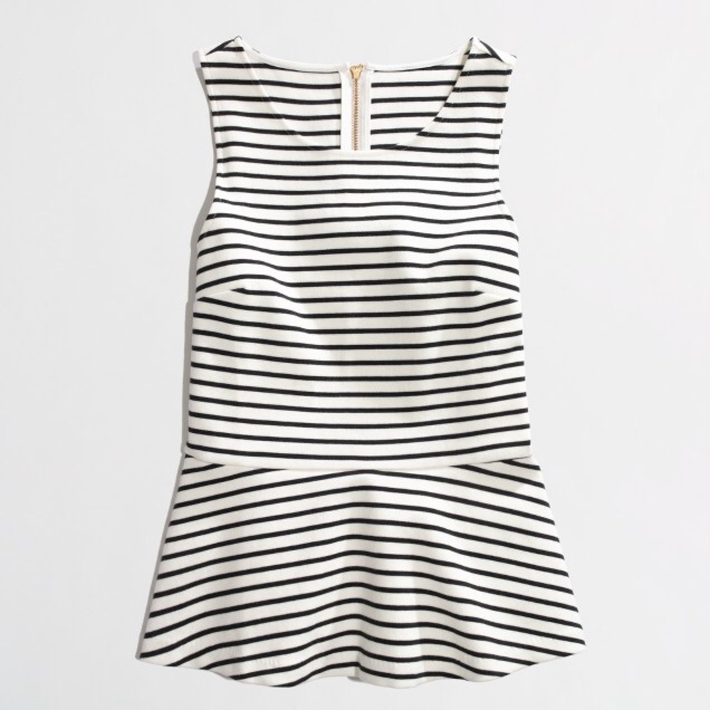 Ponte knit peplum top j. Crew Factory jcrew stripe